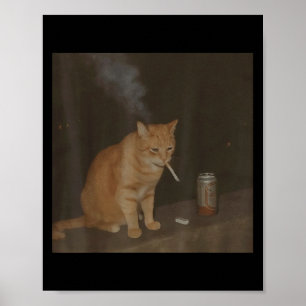 Wizard Sigaret Kitten Grappig Roken Kat Meme BH Poster