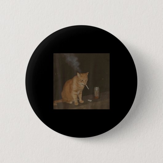 Wizard Sigaret Kitten Grappig Roken Kat Meme BH Ronde Button 5,7 Cm (Voorkant)