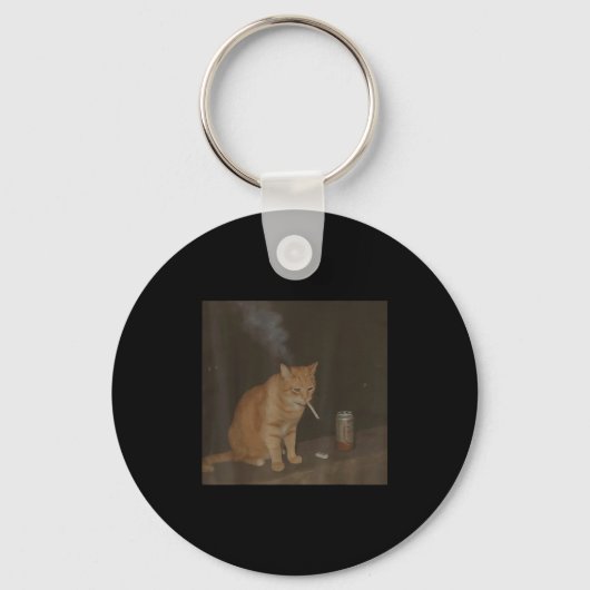 Wizard Sigaret Kitten Grappig Roken Kat Meme BH Sleutelhanger (Voorkant)