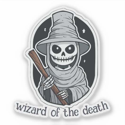 wizard Skeleton Sticker (Voorkant)