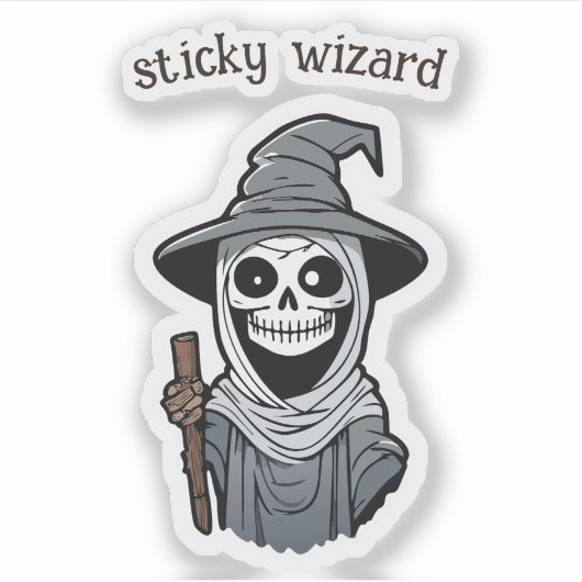 wizard Skeleton Sticker (Voorkant)
