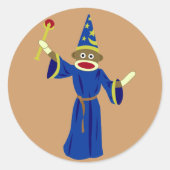 wizard Socket Monkey Ronde Sticker (Voorkant)