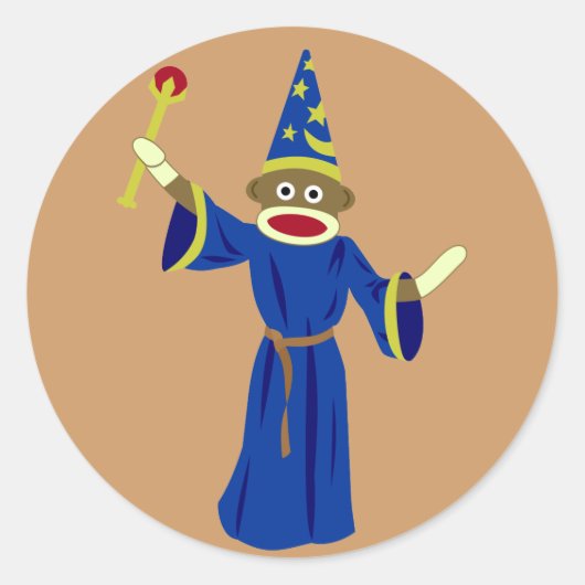 wizard Socket Monkey Ronde Sticker (Voorkant)