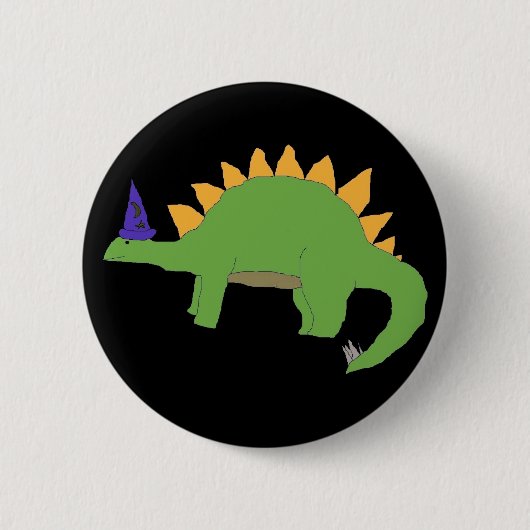 Wizard Stegosaurus Ronde Button 5,7 Cm (Voorkant)