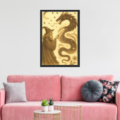Wizard Summoning Dragon Canvas Afdruk (Insitu (Woonkamer))