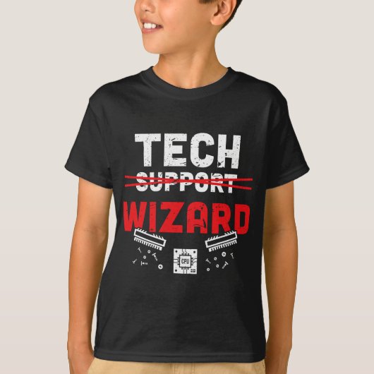 Wizard Technische ondersteuning Helpdesk Mannen Co T-shirt (Voorkant)