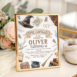 Wizard Time Capsule Sign Reclamebord Met Voetstuk