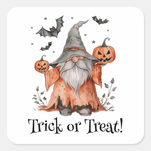 wizard trick or treat vierkante sticker (Voorkant)