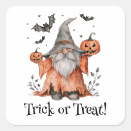 wizard trick or treat vierkante sticker