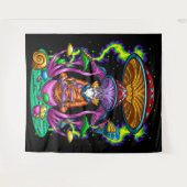 wizard Trippy Psychedelic Mushroom Wandkleed (Voorkant (horizontaal))