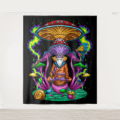wizard Trippy Psychedelic Mushroom Wandkleed (Voorkant)