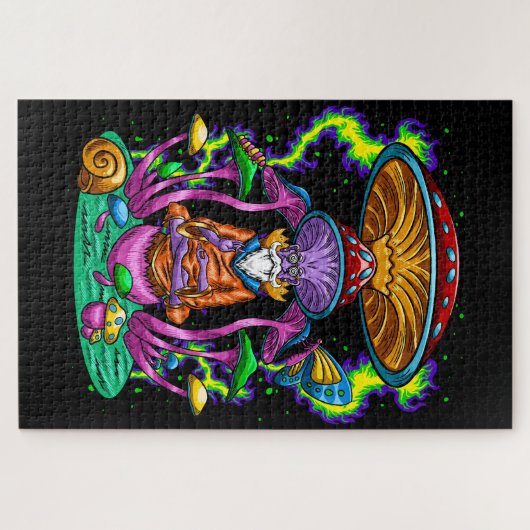 Wizard Trippy Pyplannelic Mushroom Legpuzzel (Horizontaal)