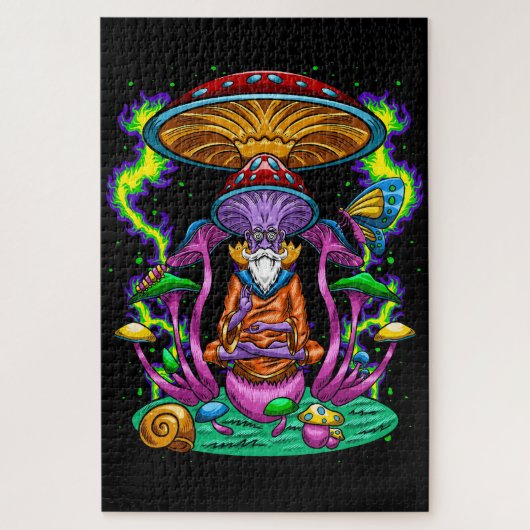 Wizard Trippy Pyplannelic Mushroom Legpuzzel (Verticaal)
