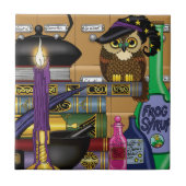 Wizard Uil Boeken Opties Tegeltje (Voorkant)
