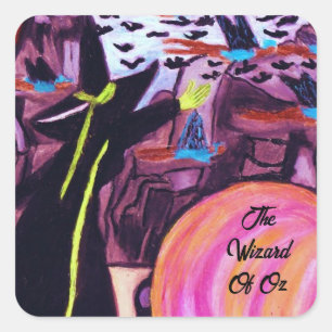 WIZARD VAN DE OZ FLY FLY FLY VIERKANTE STICKER