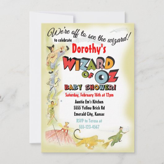 wizard van Oz Baby Shower-uitnodigingen Kaart (Voorkant)