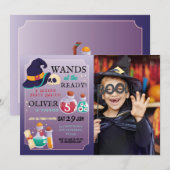 Wizard verjaardagsfeest toverstokken Halloween fot Kaart (Voorkant / Achterkant)