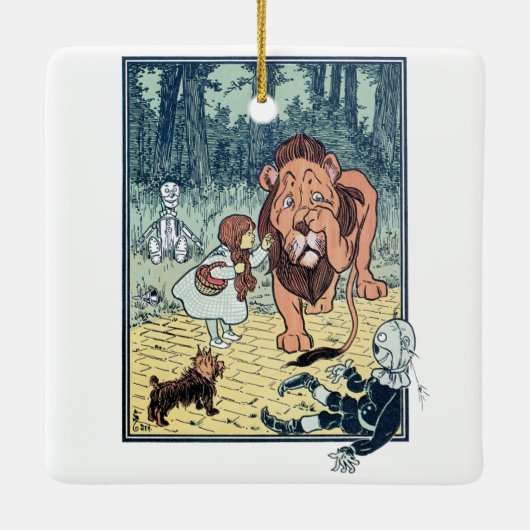  wizard voor Oz-tekens, Gele Brick Road Keramisch Ornament (Achterkant)