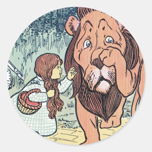  wizard voor Oz-tekens, Gele Brick Road Ronde Sticker (Voorkant)