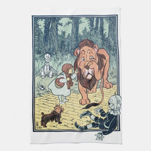  wizard voor Oz-tekens, Gele Brick Road Theedoek (Verticaal)