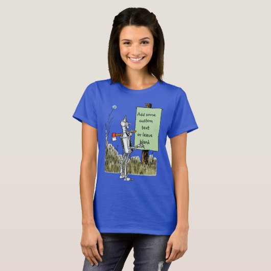  wizard voor Oz, Tinman Reading Sign T-shirt (Voorkant volledig)