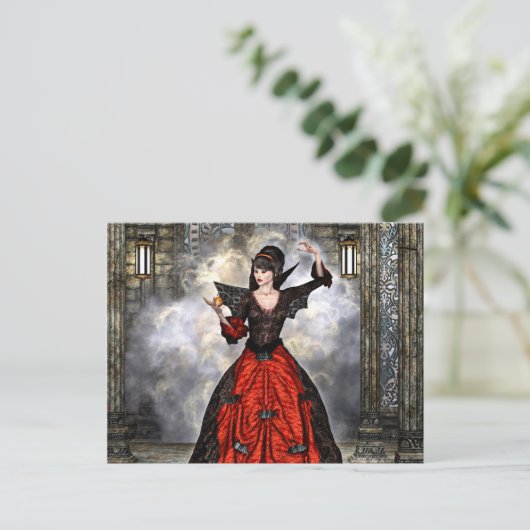 Wizard vrouw briefkaart (Staand voorkant)