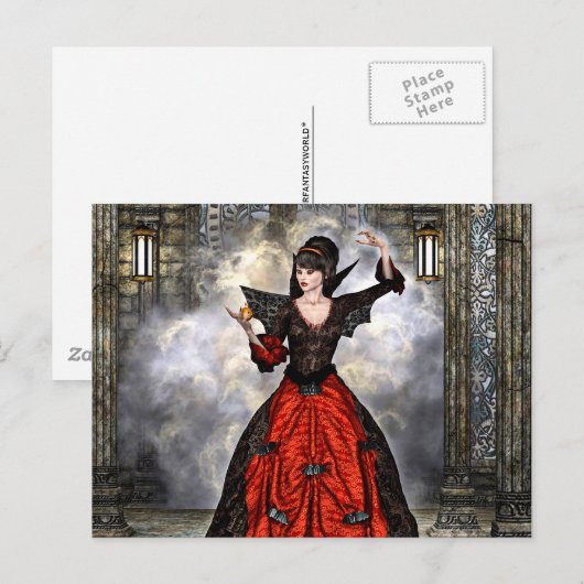 Wizard vrouw briefkaart (Voorkant / Achterkant)