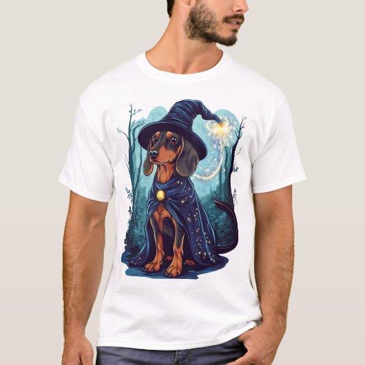 Wizard Wiener � Magical Dachshund T-shirt (Voorkant)