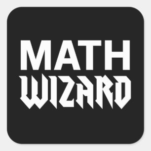 Wizard wiskunde vierkante sticker