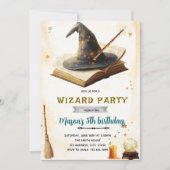 Wizard witch birthday party invitation kaart (Voorkant)
