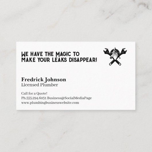 Wizard Wrenches Logo | Magische achtergrond Visitekaartje (Achterkant)