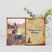 Wizardfotouitnodiging Kaart (Staand voorkant)