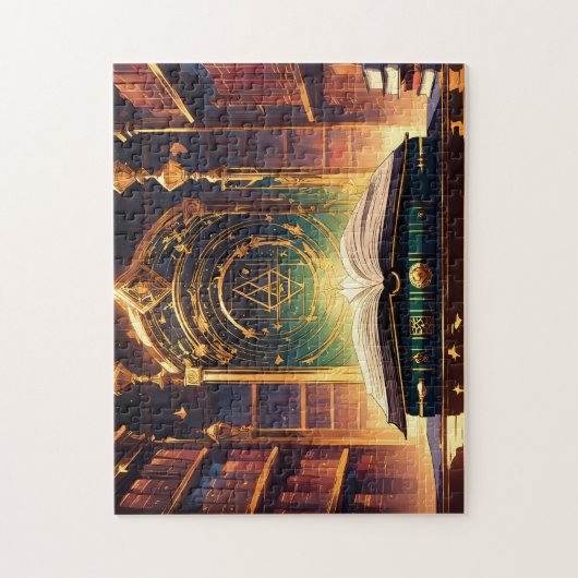 Wizarding School's Magic Library voor hekserij Legpuzzel (Verticaal)