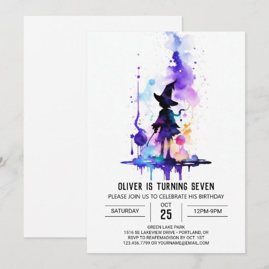 Wizardry kleine tovenaar verjaardag kaart (Voorkant / Achterkant)