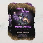 Wizards en heksen zoon's dochters verjaardag magie kaart (Voorkant / Achterkant)