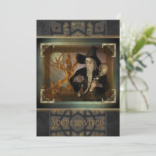 Wizards grote uitnodiging (Staand voorkant)