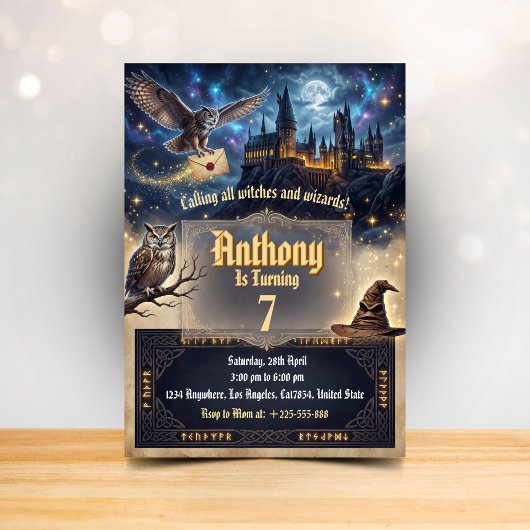Wizards & Witches Birthday Magical Wizardry Party Kaart
