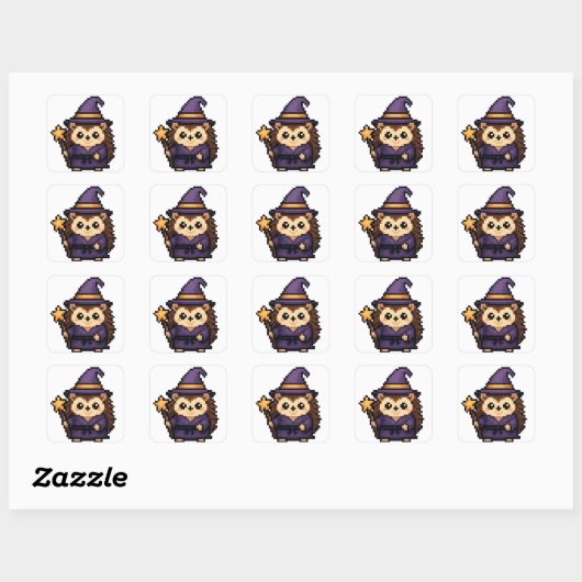 wizardsheet voor egels vierkante sticker (Vel)