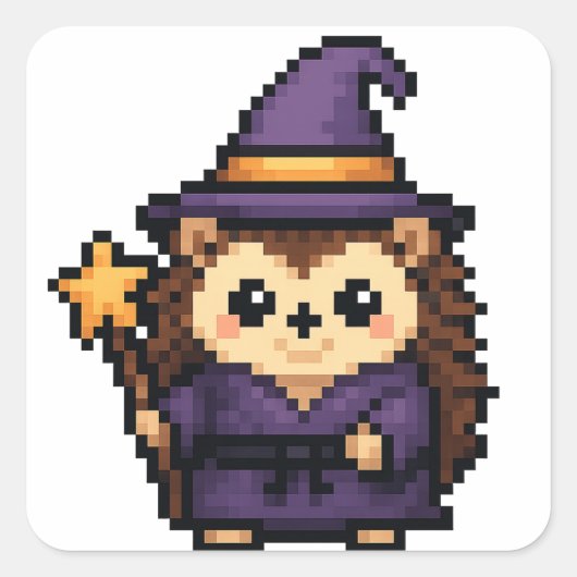 wizardsheet voor egels vierkante sticker (Voorkant)