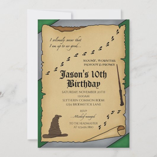 Wizarduitnodiging Kaart (Voorkant)