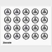 WJJ Zwart Bumpersticker Ronde Sticker (Vel)
