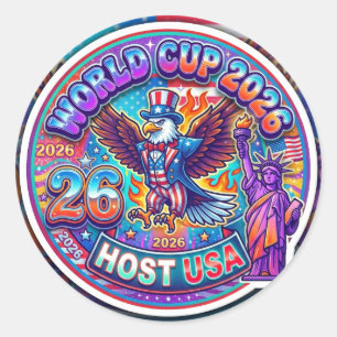 WK 2026 Noord-Amerika Gastheer USA Ronde Sticker