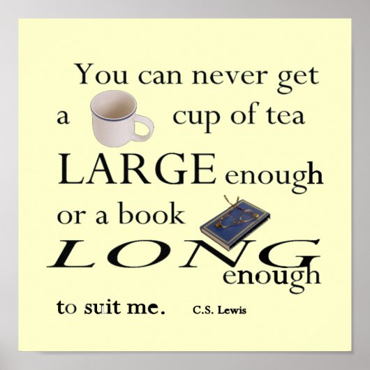 WK Tea groot genoeg - C.S. Lewis Poster (Voorkant)