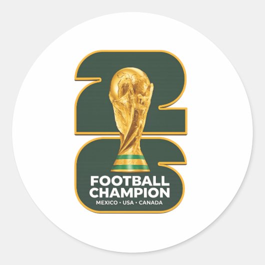 WK Voetbal 2026 Ronde Sticker (Voorkant)