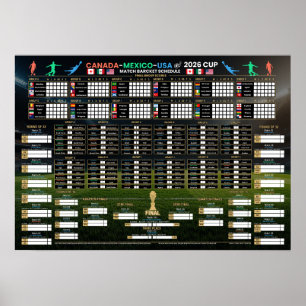 WK Voetbal 2026 Wedstrijdschema Poster