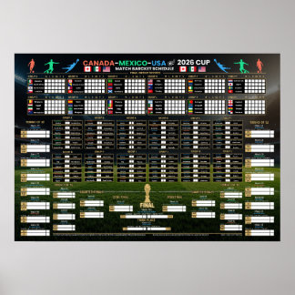 WK Voetbal 2026 Wedstrijdschema Poster