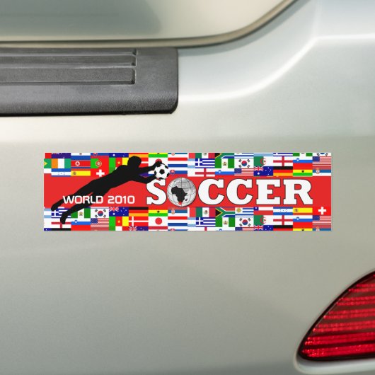 WK Voetbal Bumpersticker Rood (Op auto)
