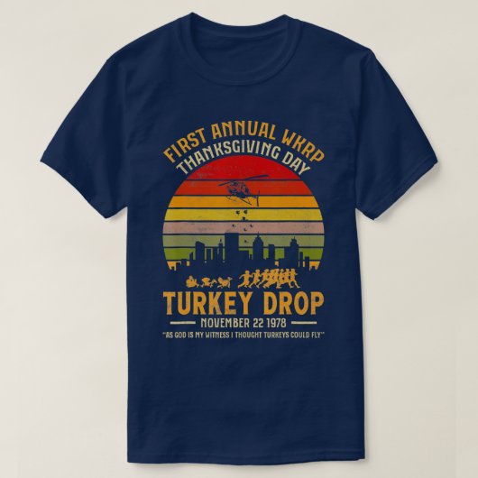 WKRP Thanksgiving Turkije is mijn getuige T-shirt (Design voorkant)