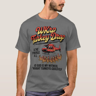 WKRP Turkije Drop Funny Thanksgiving T-shirt