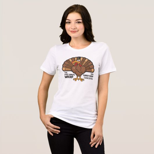 WKRP Turkije Drop Tri-Blend Shirt (Voorkant volledig)